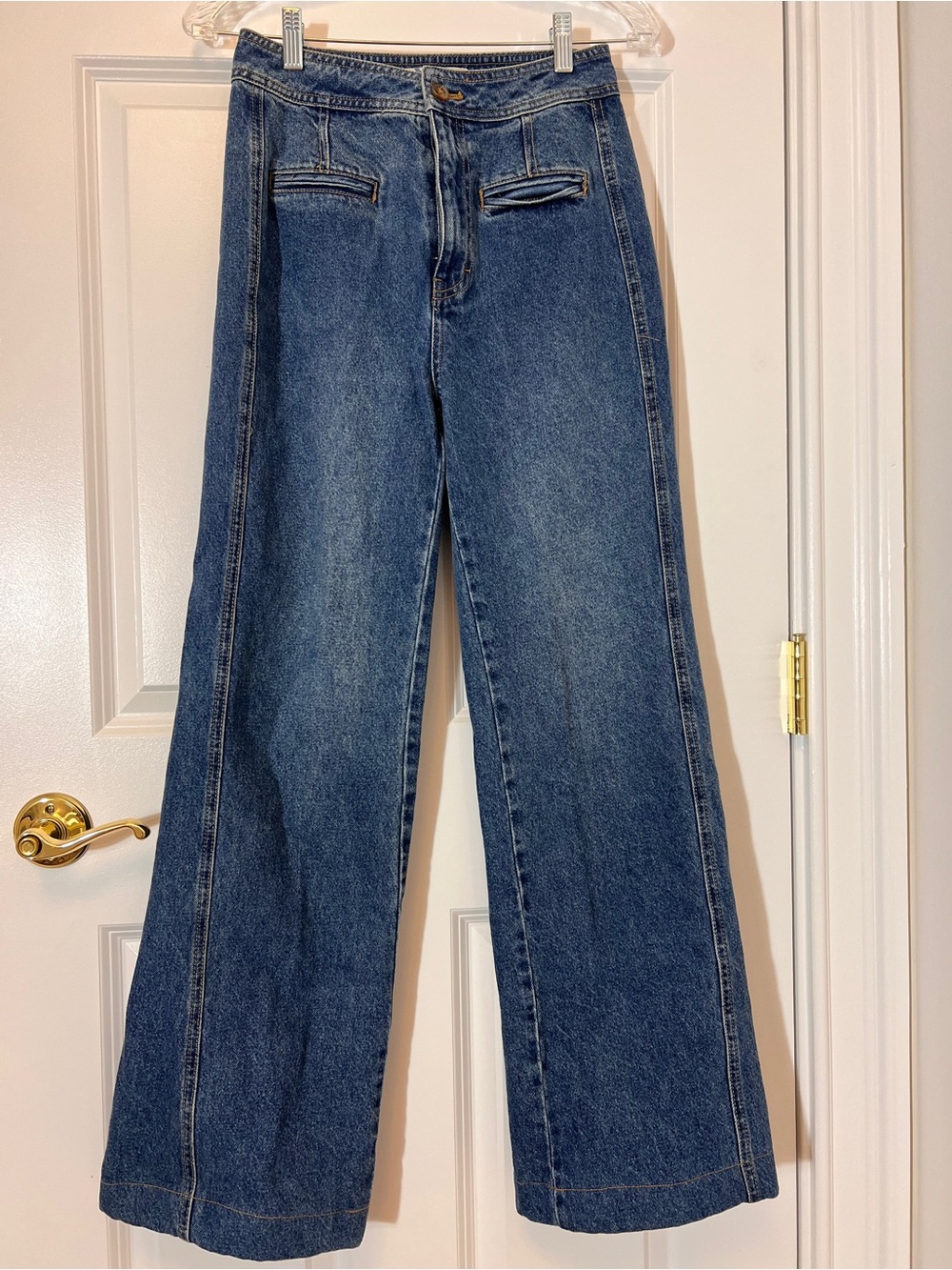 We The Free Dark Blue Wide-Leg Women's Jeans